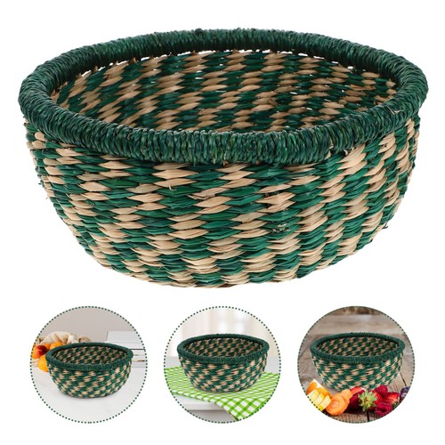 Green woven seagrass - seagrass, basket