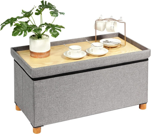 Grey storage ottoman - grey,