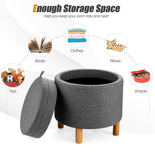 Round storage ottoman accent - storage,