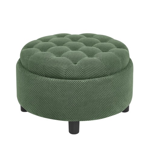 Round storage ottoman tray - storage,
