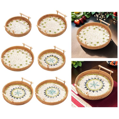 Rattan serving tray - serving, decorative