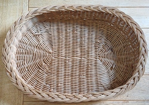 Round fruit basket woven bread - fruit,