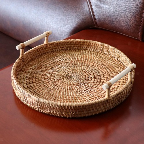 Handwoven basket storage - handwoven, tray