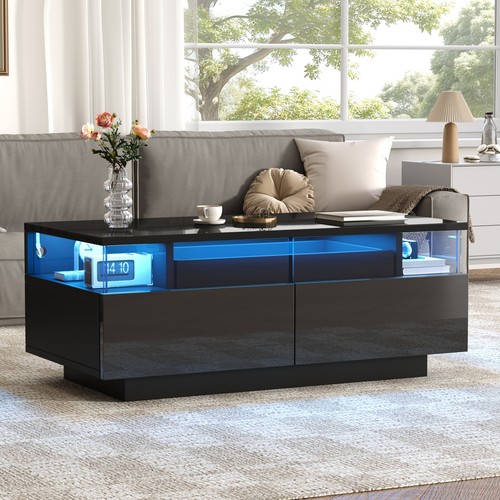 High gloss black coffee table - coffee,