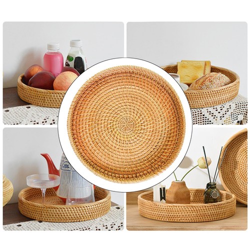 Rattan round serving - rattan,