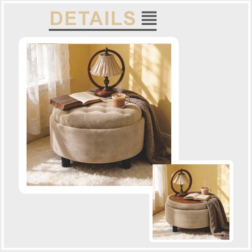 Round storage ottoman - round,