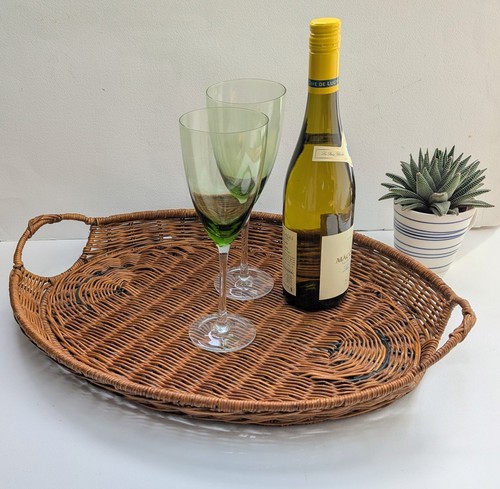 Large oval wicker - wicker, tray