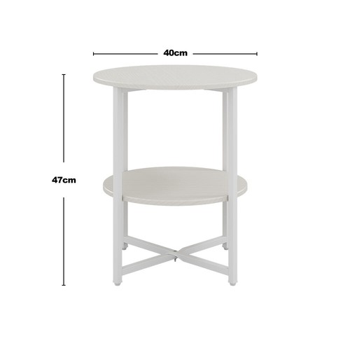Tier round side end table - side,