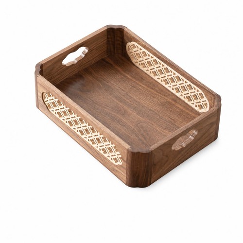 Wood box with handles - wood,