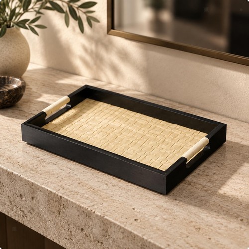 Rectangular storage tray with