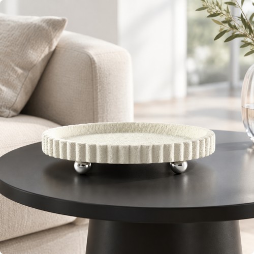 Round decorative storage tray - round,