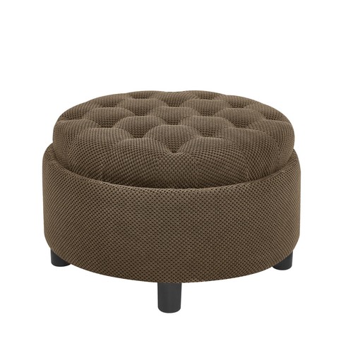 Round storage ottoman - round, tray