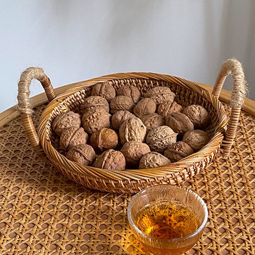 Rattan serving tray bread - tray,